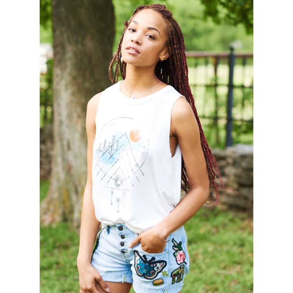 Earthbound Trading Co White Crop Tank Top